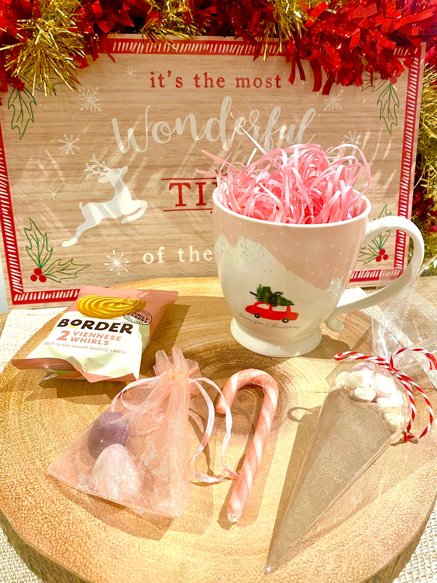 Crystal pink mug gift set